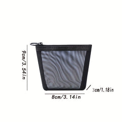 Portable Mesh Makeup Bag with Zipper Pouch for Daily Use and Travel