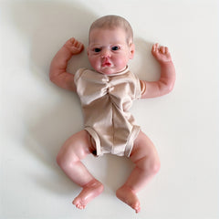 19 Inch Unassembled Reborn Doll Kit DIY Cloth Body Visible Veins Hand Drawn Hair