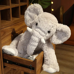 Soft Plush Elephant Toy Beige & Stuffed Animal for Kids' Room Decor or Gift