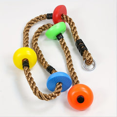 Outdoor Climbing Rope Swing with Treads Plate for Yard & Garden