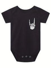 Funny Skull Hand Baby Romper Short Sleeve Bodysuit