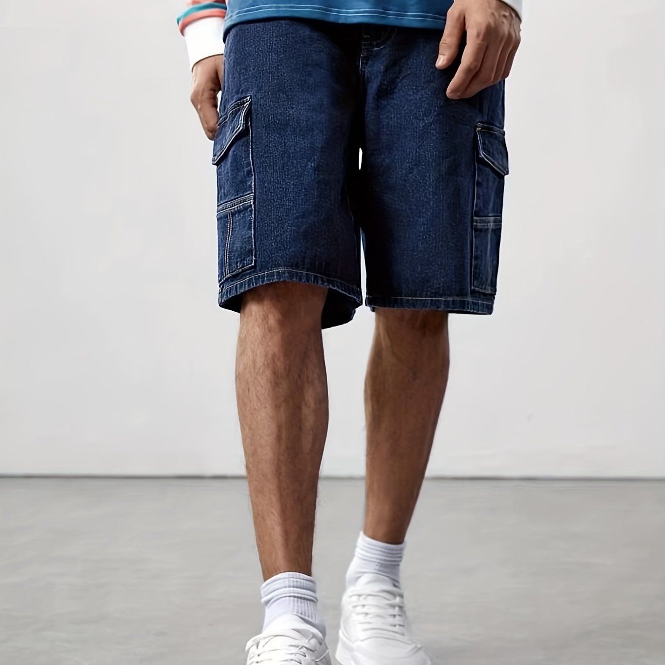 Men's Street Style Denim Shorts Loose Fit Casual Summer Wear