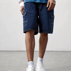 Men's Street Style Denim Shorts Loose Fit Casual Summer Wear