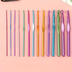 Colorful Aluminum Crochet Hooks Set 2mm-10mm Craft Yarn Knitting Needles Kit