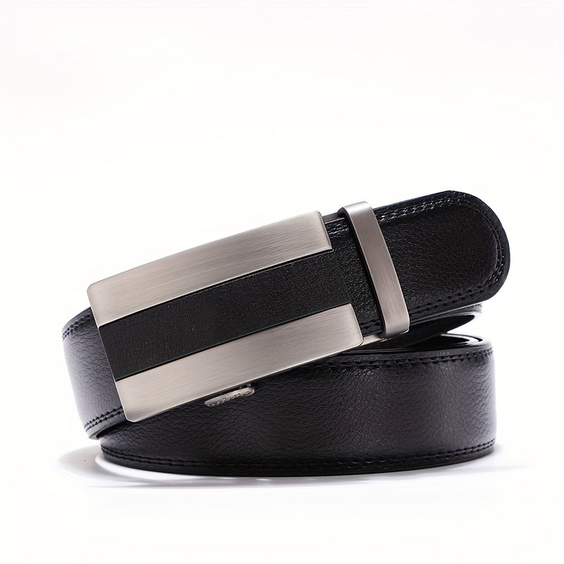 Calfskin Leather Auto Buckle Belts Business Pants Belt Men