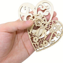10pcs Wooden Love Heart Embellishments Wedding Decoration