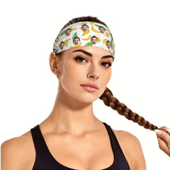 Custom Face Sport Headband Sweatproof Hairband Personalized Photo Soft Sweatband
