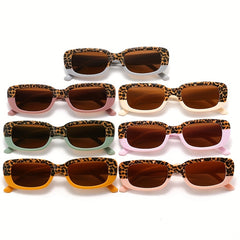 Teen Retro Leopard Print Sunglasses UV Protection for Outdoor Activities