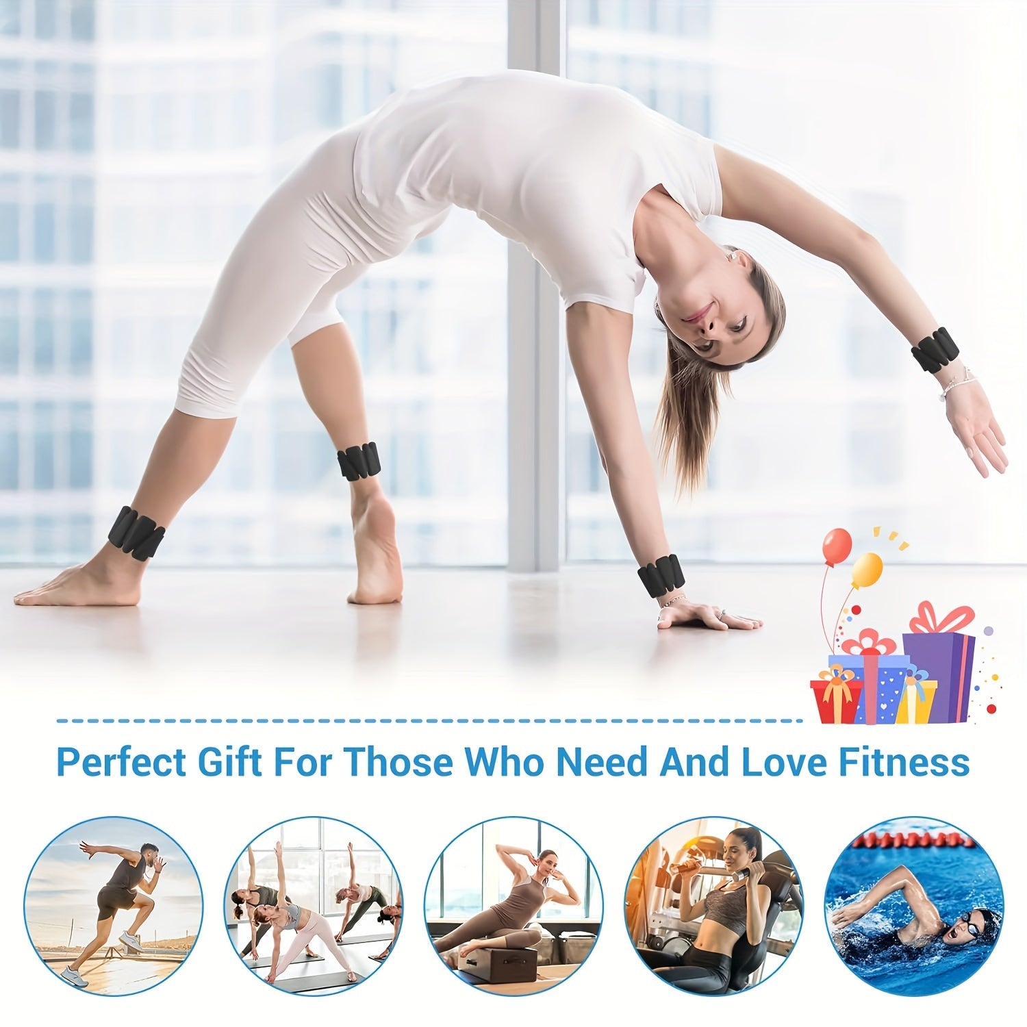 Adjustable Silicone Wrist Weights for Women & Men