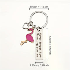 Creative Flamingo Keychain Keyring Pendant Inspirational Women Holiday Gift