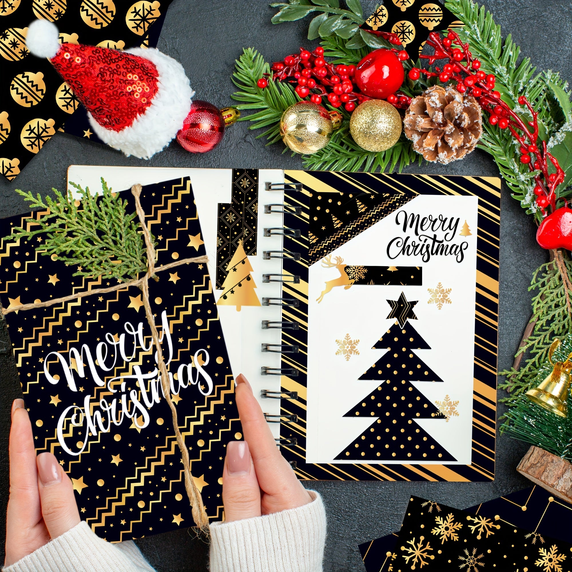 24sheets Christmas Scrapbook Paper Pad 30 30 Double Sided for DIY Crafts Journal