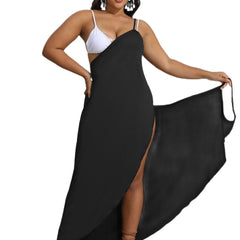 Sexy Plus Size Wrap Maxi Dress with High Split