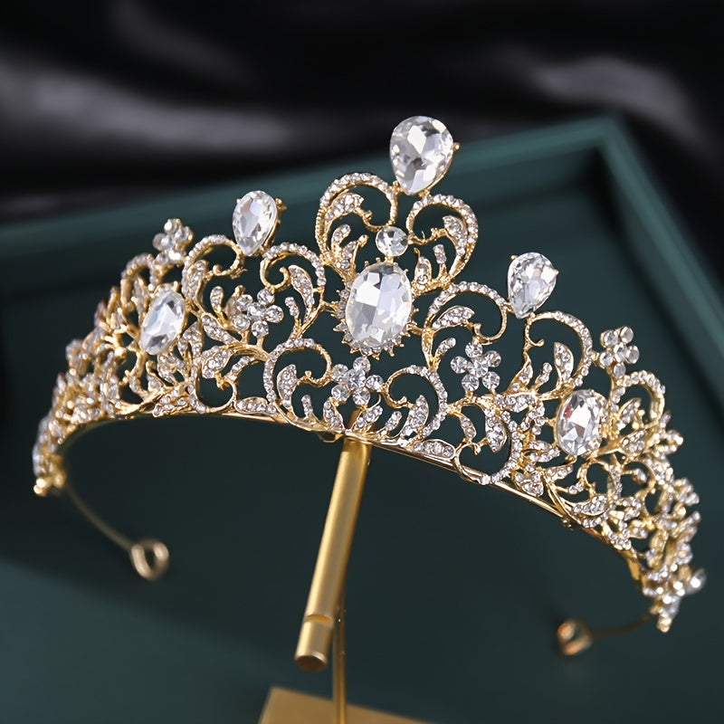 Rhinestone Bridal Tiara Crown Headband for Women Wedding Hair Jewelry