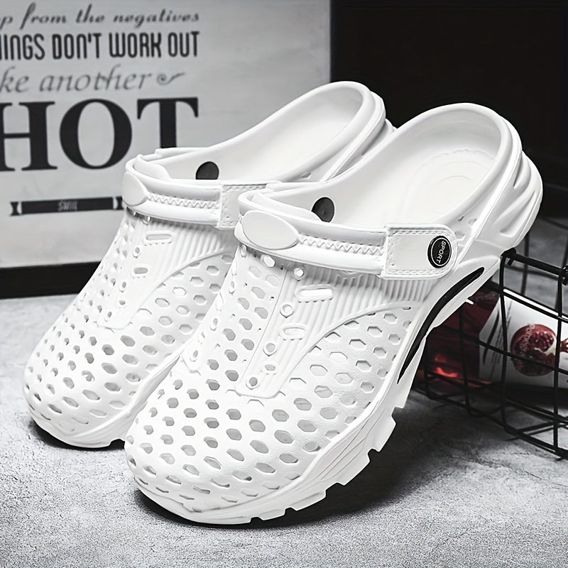 Men's Lightweight Comfy Clogs Hollow Out Non Slip Garden Shoes