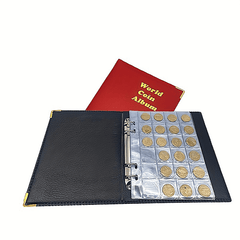 Leather Loose leaf 360 Grid Coin Collection Book Protect Showcase