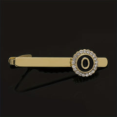 Men's Tie Clip Rhinestone Initial Letter Tie Clips Wedding Business