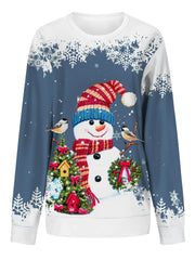 Christmas Snowman Printed Warm Sport Sweatshirts