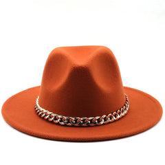 British Style Woolen Jazz Top Hat Big Brim Felt Sun Hat