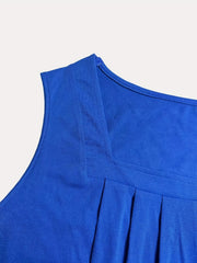 Casual Tank Top Women's Plus Solid Square Neck Pleated Tank
