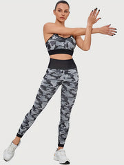 Camouflage Print Sports Suit: Sports Bra & Yoga Leggings
