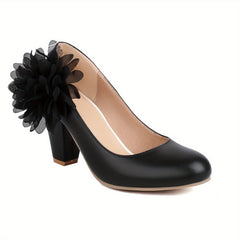 Women's Floral Block Heel Pumps for Parties