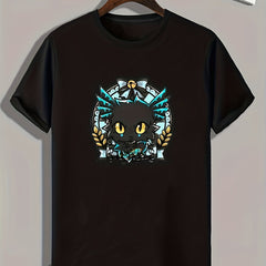 Cartoon Pattern Print Men's Comfy Sports T-shirt Graphic Tee