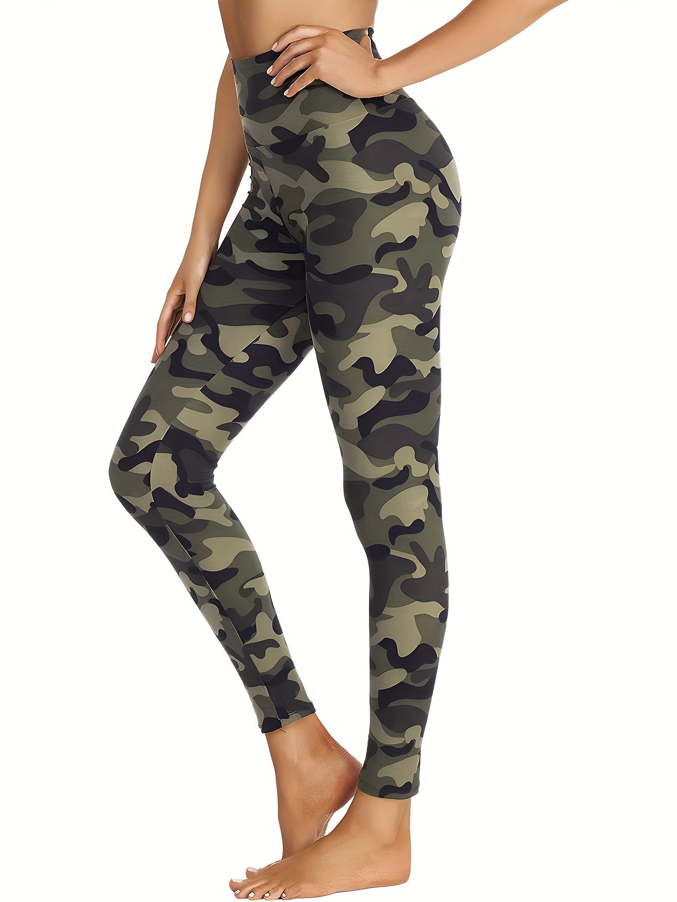 Camouflage Pattern High Waist Yoga Leggings Workout Tight Pants