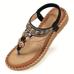 Ethnic Style Butterfly Decor Flat Sandals