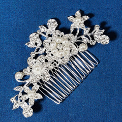 Vintage Pearl Rhinestone Bridal Hair Comb Wedding Dress Insert Comb