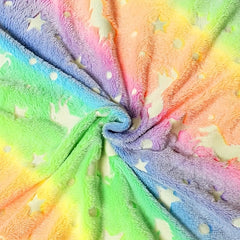 Luminous Rainbow Unicorn Blanket - Birthday Gift Sofa Bed Camping Party Game