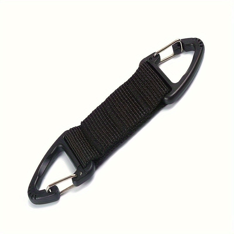 Nylon Strap Double Rings Climbing Buckle Carabiner for Camping Backpack
