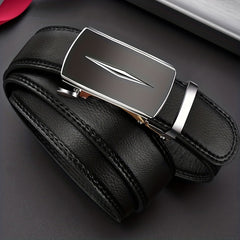 Men's PU Leather Belt Automatic Buckle Pants Belt
