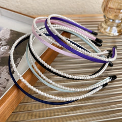 Double Layer Faux Pearl Hair Hoop for Face Washing and Yoga