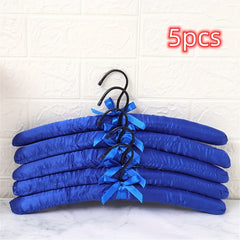 5pcs Satin Padded Clothes Hanger Silk Wrapped Coat Rack