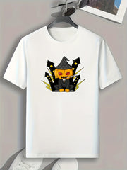 Halloween Pumpkin Print Men's Graphic T-shirt Casual Tee