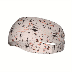 Men's Tie Dye Headband Orange Gray Athletic Breathable Stretchy Sport Headband