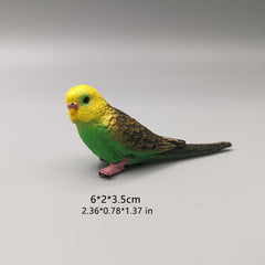 Mini Budgie Parrot Set Realistic PVC Bird Figurines Colorful Desk Ornaments