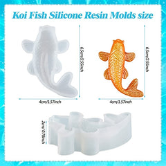 3 Koi Fish Silicone Molds Goldfish DIY Pendant Epoxy Molds