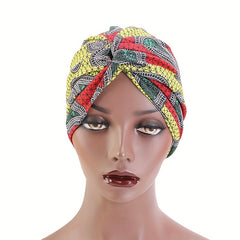 Paisley Plaid Print Turban Cap Boho Bonnet Head Wrap