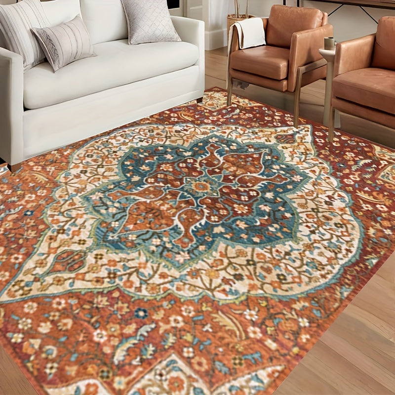 Cashmere Fabric Area Rug Lightweight Washable Carpet
