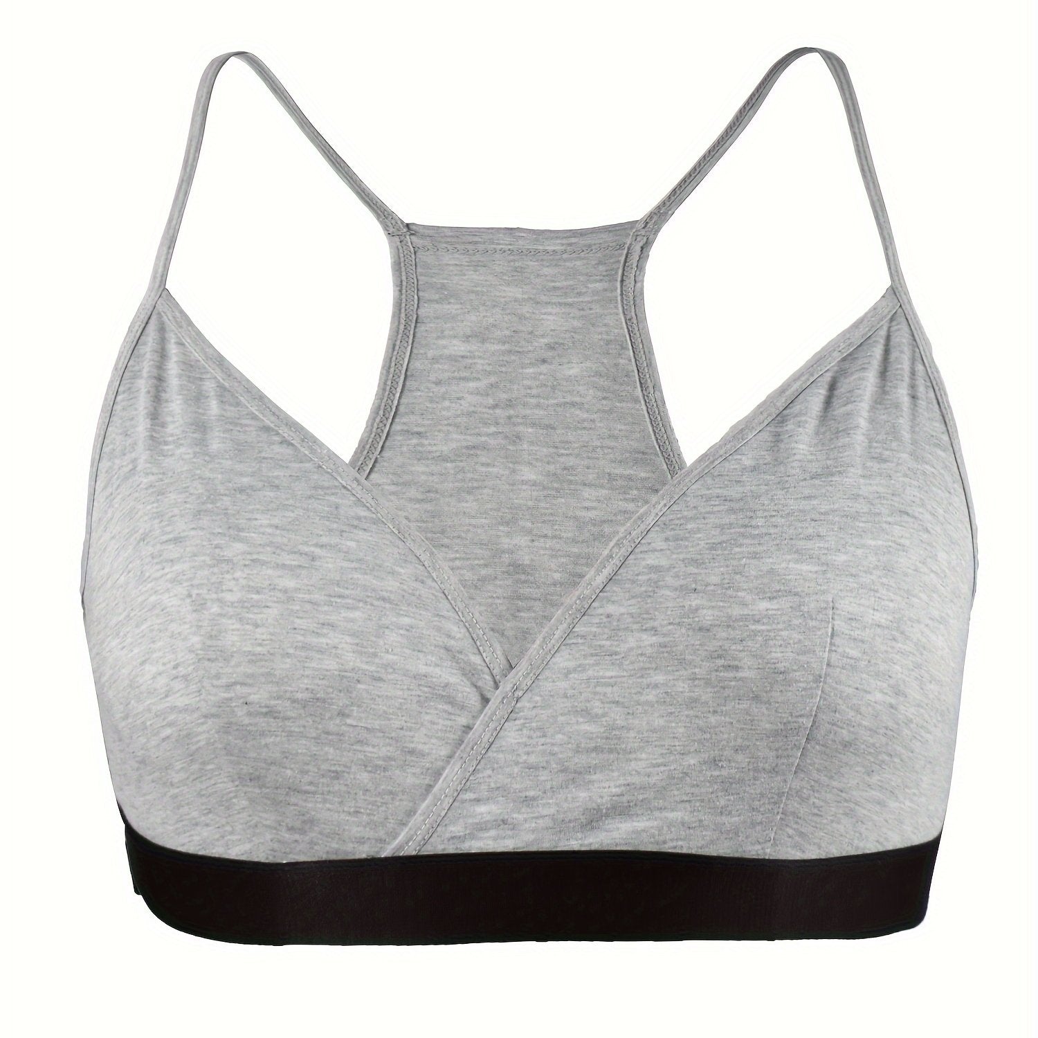Lace Trim Racer Back Sporty Bra Medium Stretch