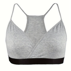 Lace Trim Racer Back Sporty Bra Medium Stretch