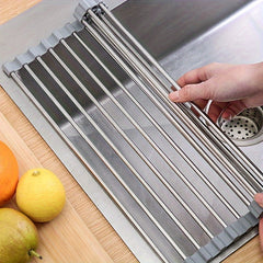 Silicone Drain Rack Above Kitchen Sink Storage Bowl Chopsticks Dish Rack