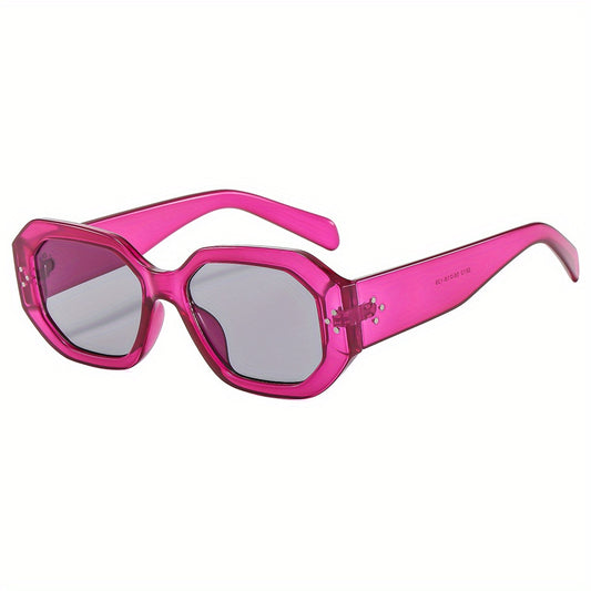 Geometric Retro Sunglasses UV400 Sun Shades Rivet Jelly for Travel