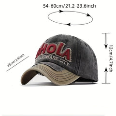 Vintage Baseball Cap Embroidery Patch Washed Distressed Dad Hat