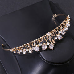 Zircon Golden Crown Hairband Headband Party Decorations Tiara