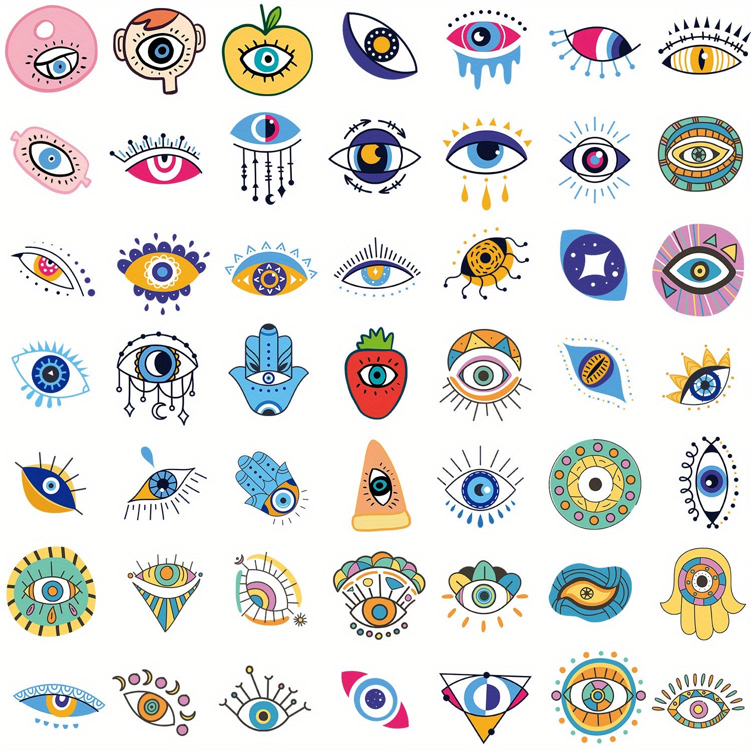 50pcs Cartoon Stickers for Water Bottles Phones & More