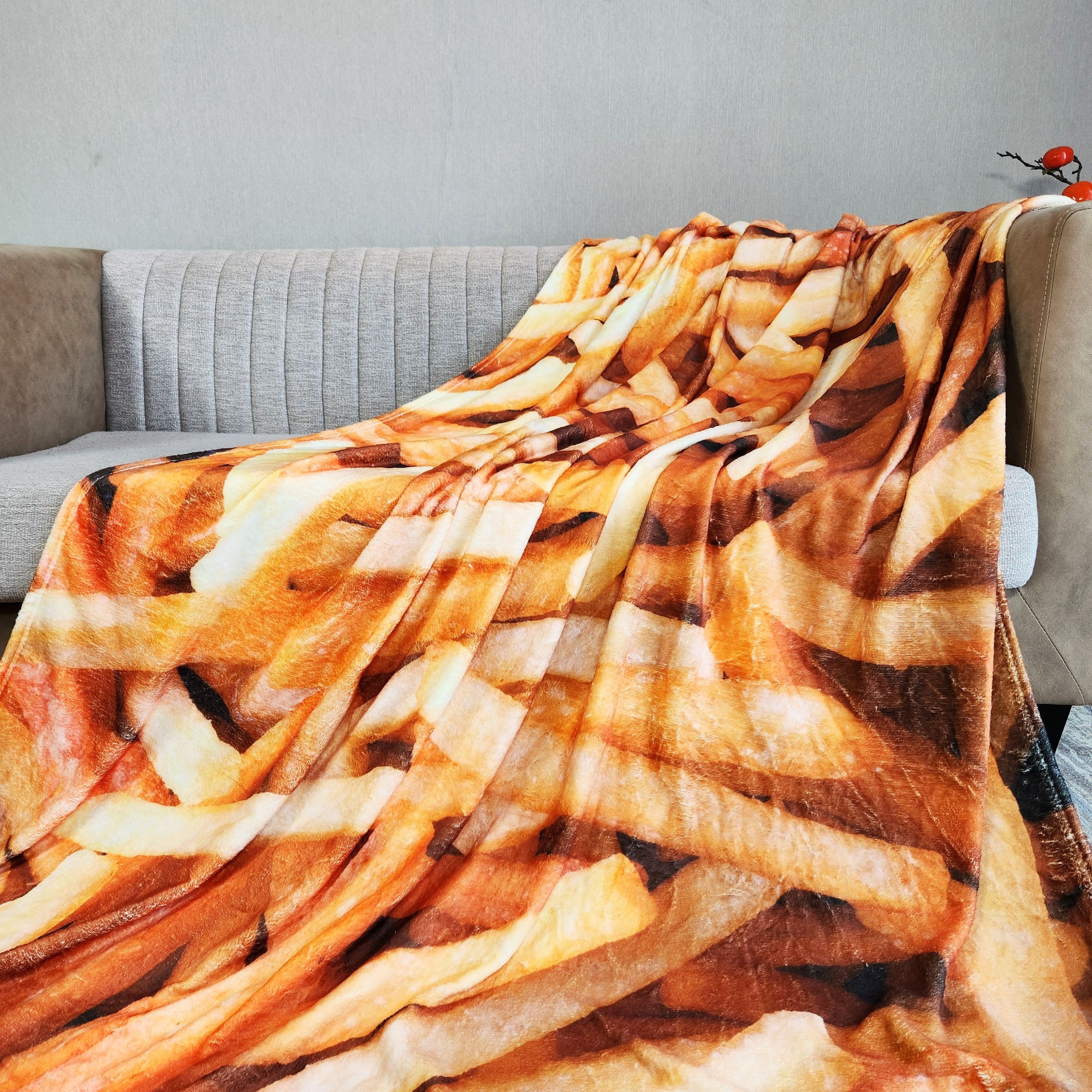 French Fries Printing Flannel Blanket Soft