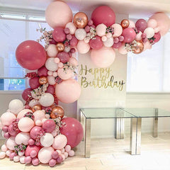 Rose Red Balloon Arch Bridge Party Decorations
