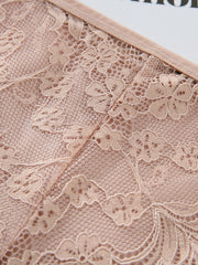 3pcs Lace Panel Bikini & High Waist Panties Set
